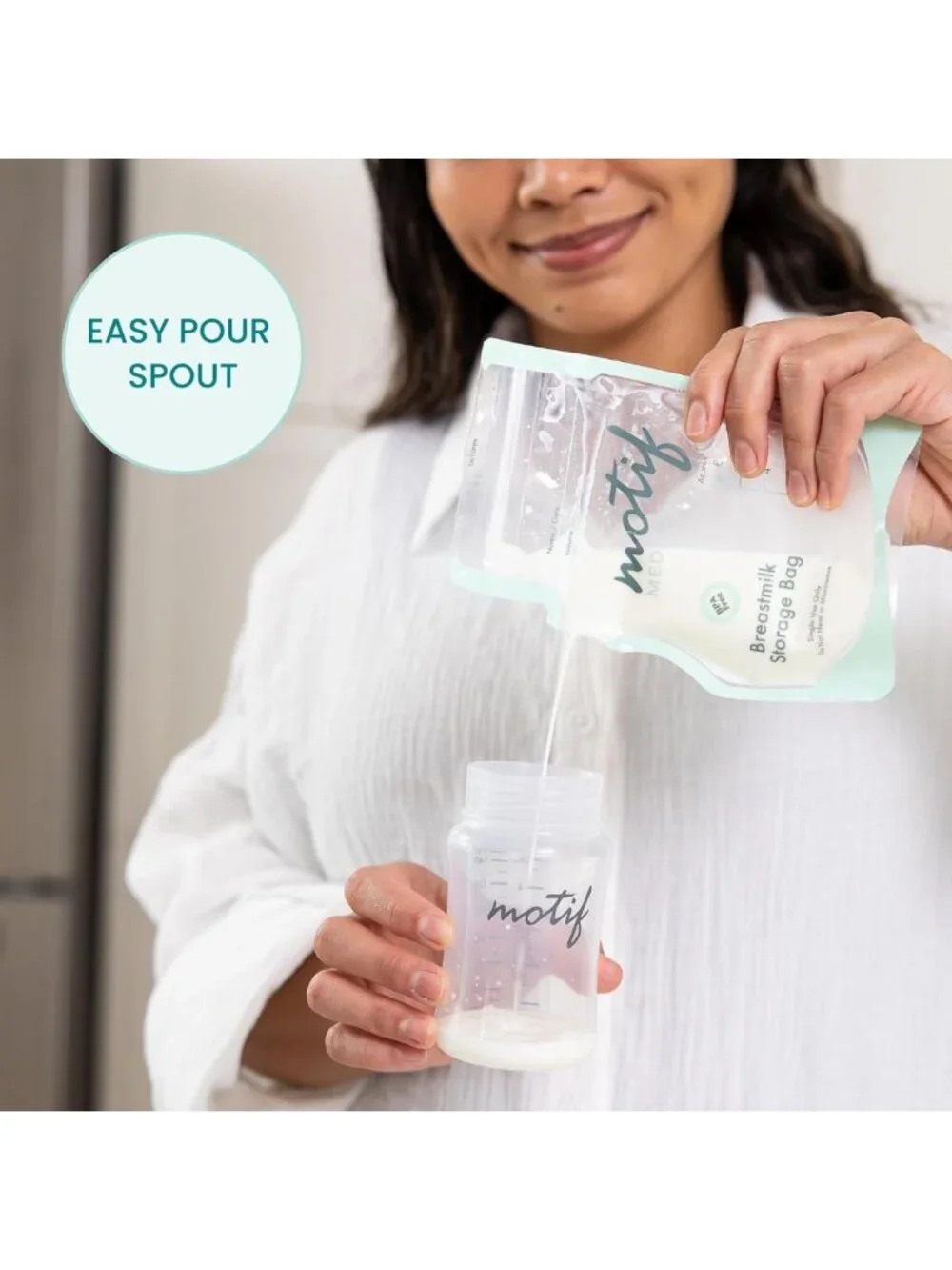 Breastmilk Storage Bags with Easy Pour Spout - Leak-Proof Freezer Bags, 100